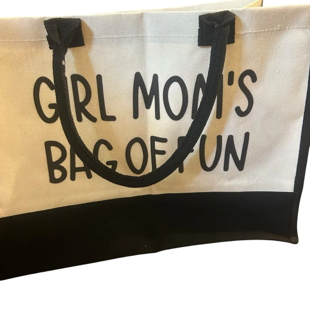 Girl‎ Mom's Bag of Fun Tote Bag Canvas Travel Beach Grocery Shoulder Bag